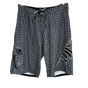 Lost Enterprises Mayhem Board Shorts 34 Graphic AOP Embroidered Logo Swim Pocket